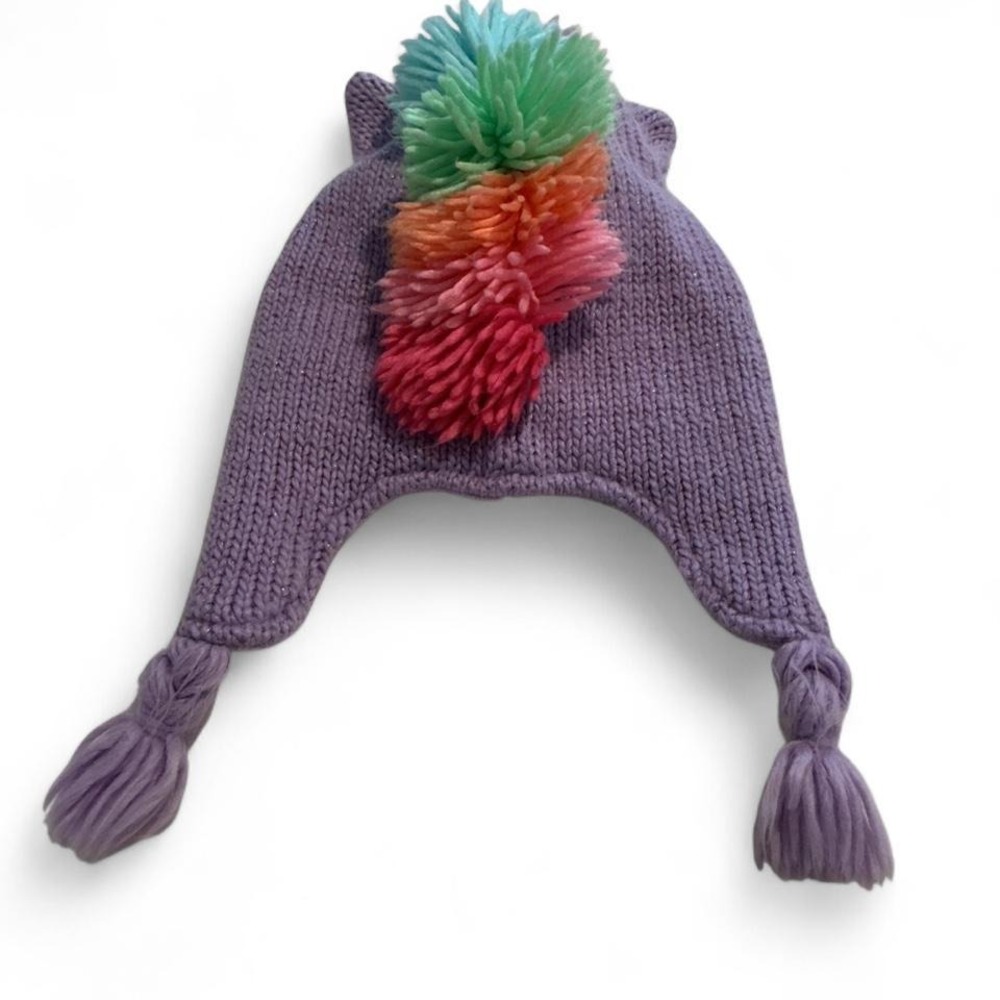 The Children's Place‎ Unicorn Trapper Hat Kids S/M Purple Rainbow